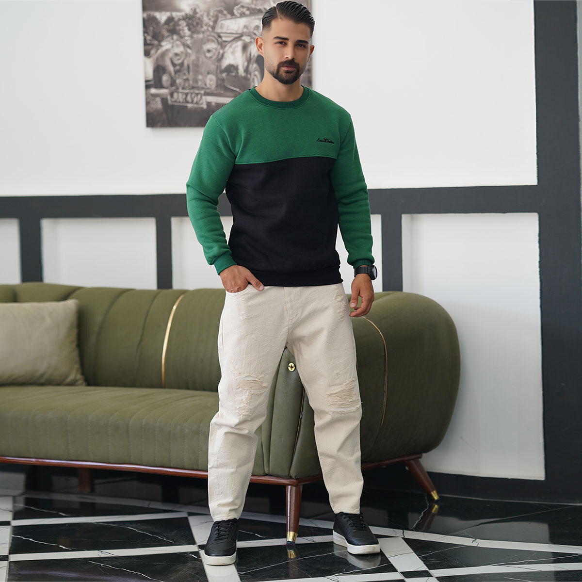 دورس مردانه سبز مشکی مدل Louis