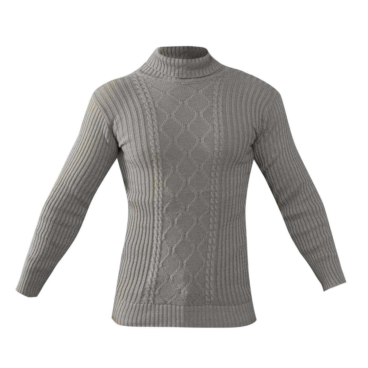 پلیوربافت مردانه طوسی یقه اسکی مدل Hakan