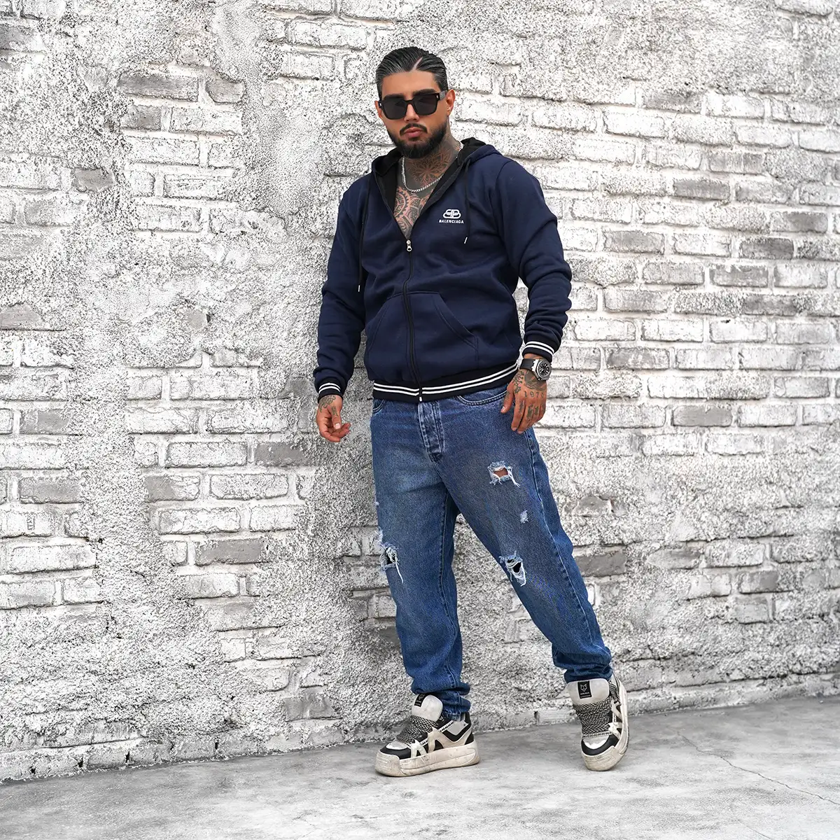 سوییشرت مردانه سرمه ای Balenciaga مدل Q22