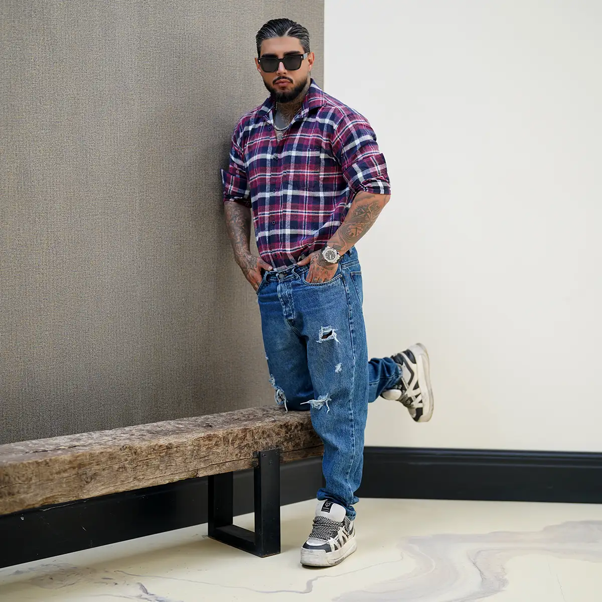 پیراهن مردانه قرمز مدل Ramy