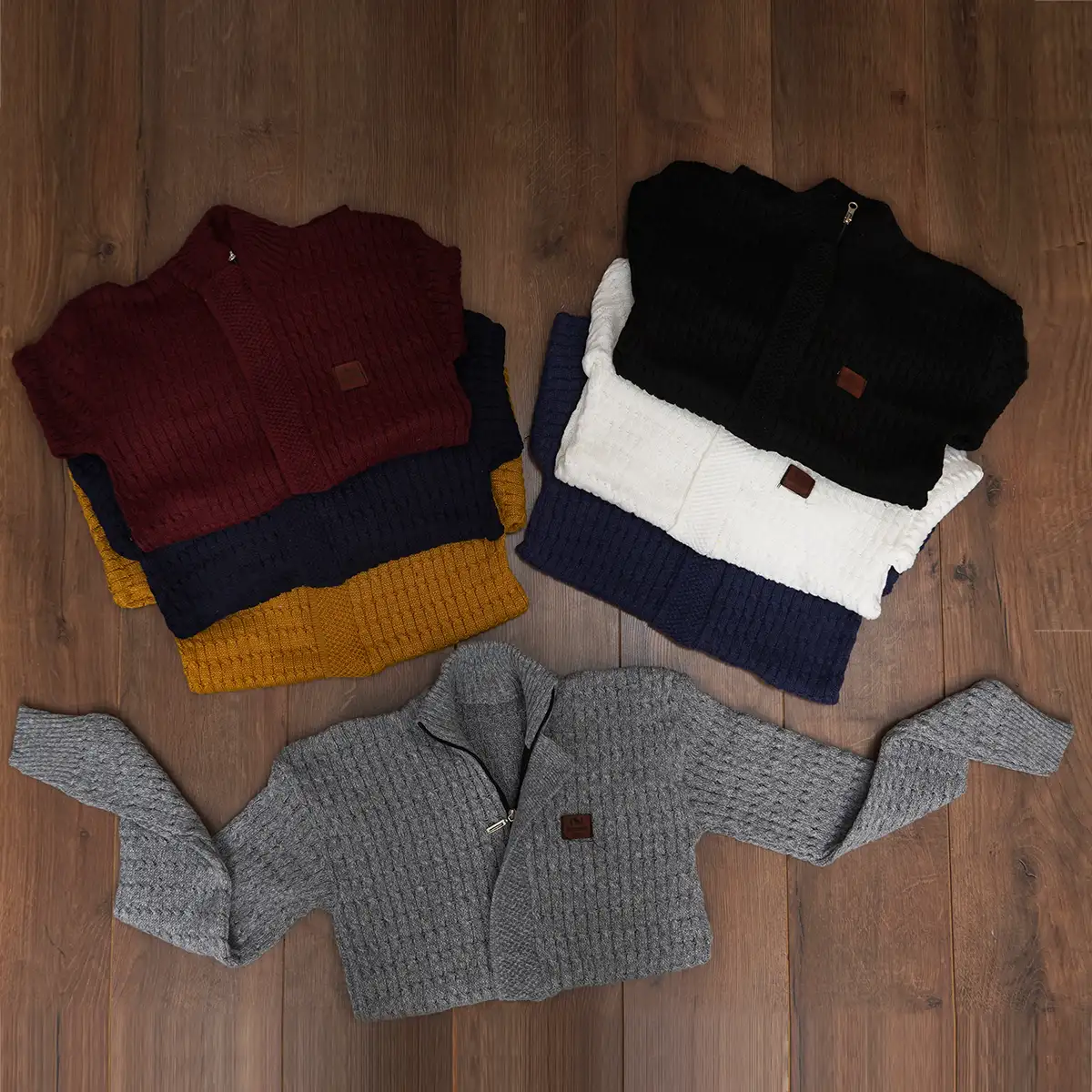 سوئیشرت بافت خردلی مردانه مدل OKSEN