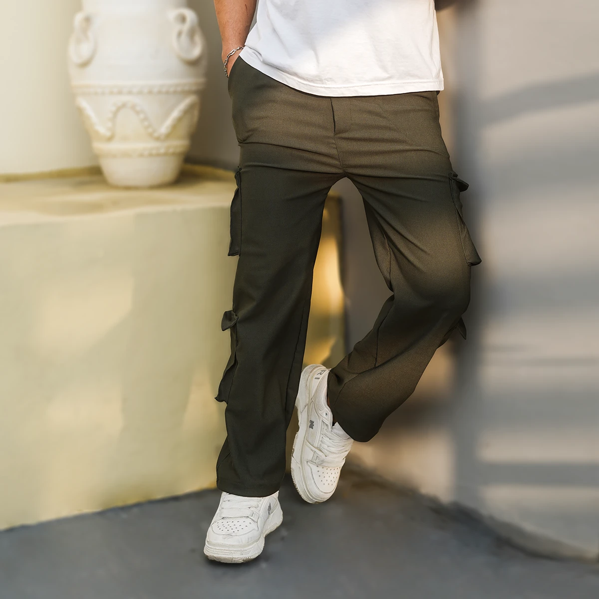 شلوار کارگو مردانه سبز مدل ARON