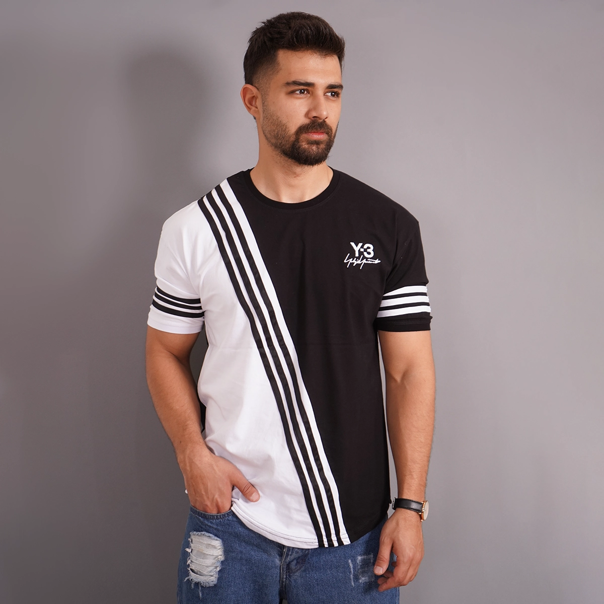 تیشرت مشکی سفید مدل Y-3