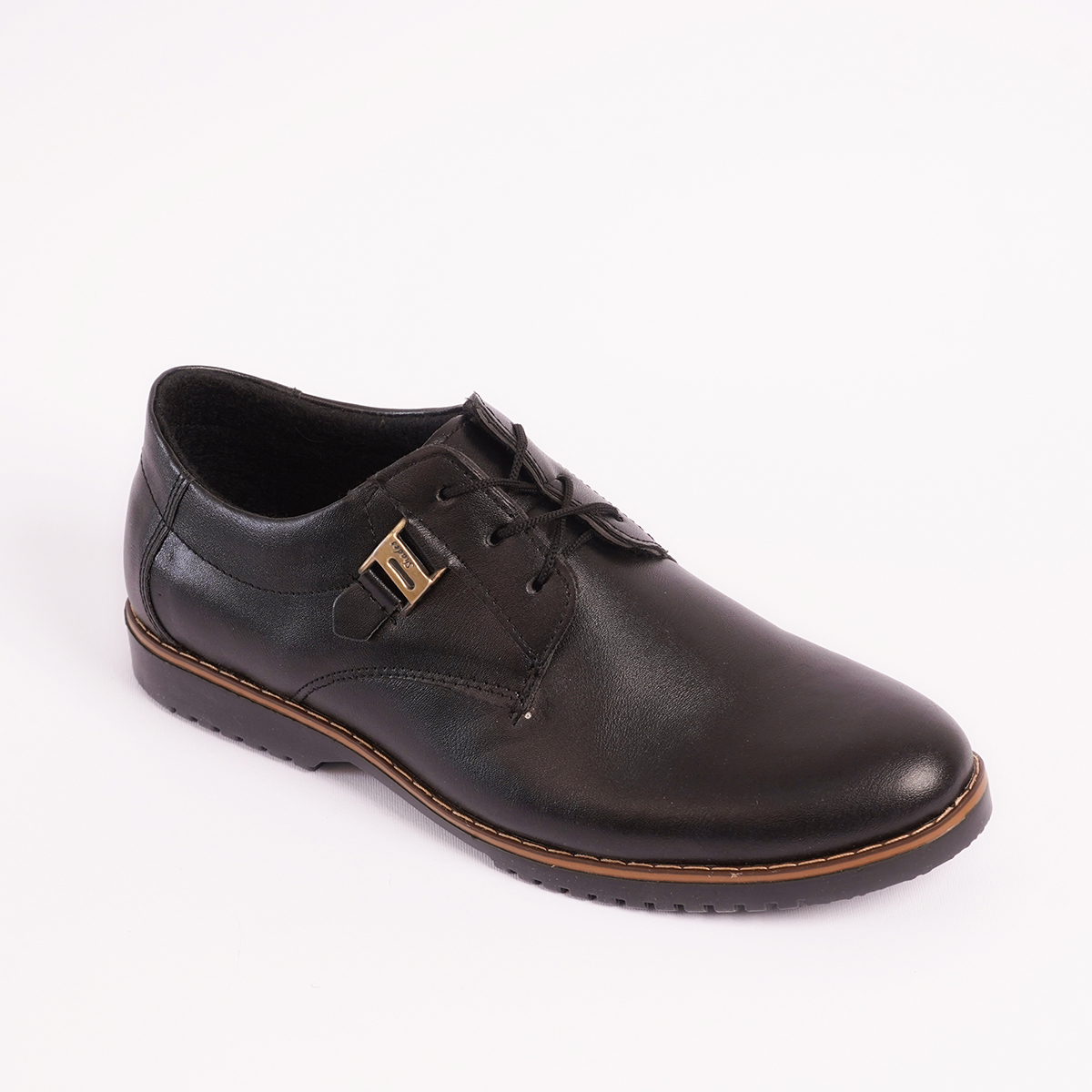 کفش رسمی مردانه مشکی سگک دار ساده مدل D40