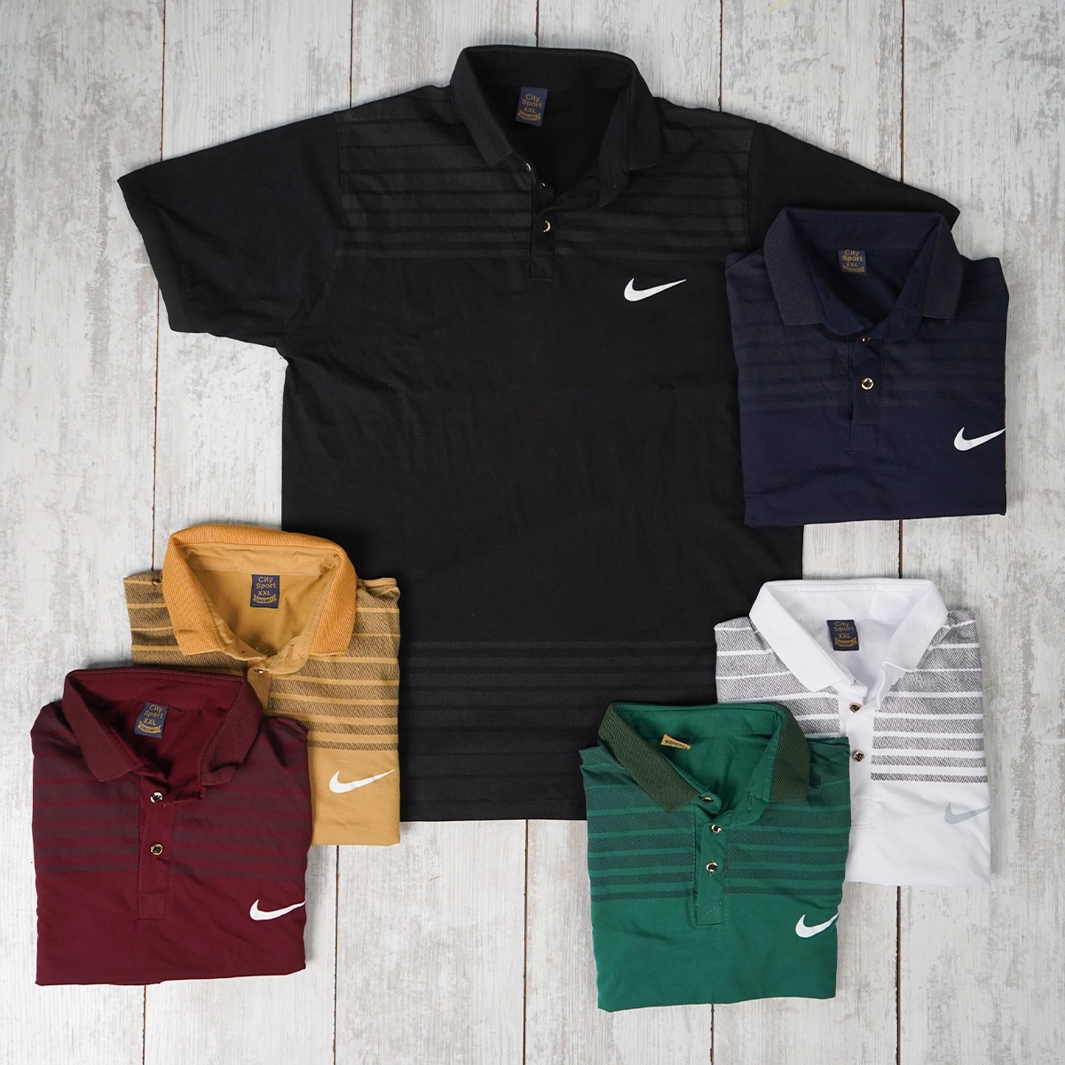 تیشرت یقه دار راه راه سبزمدل Farhan