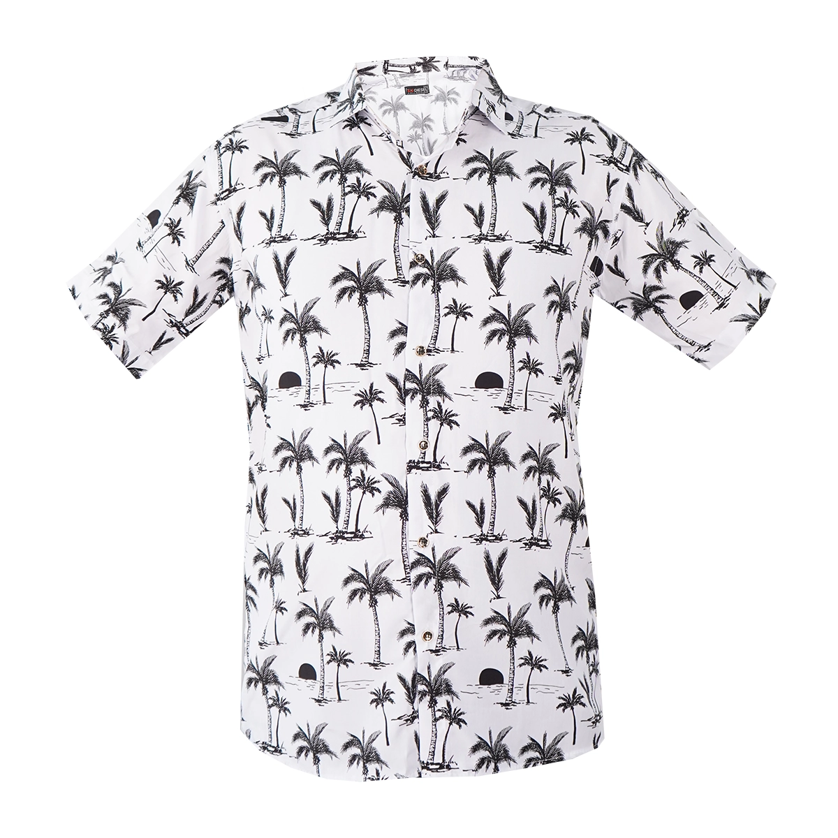 پیراهن هاوایی طرح نخل سفید مردانه مدل Lavin