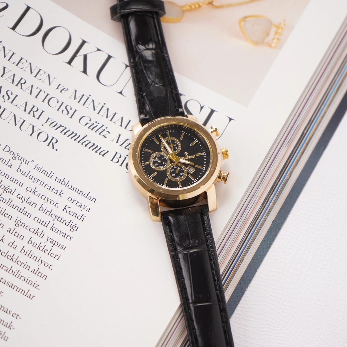 ساعت مچی مشکی طلایی Romanson زنانه مدل W880