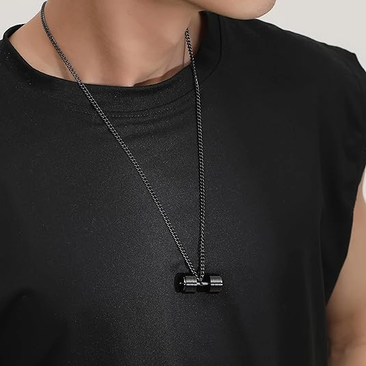 گردنبند مدل دمبل ( مشکی)