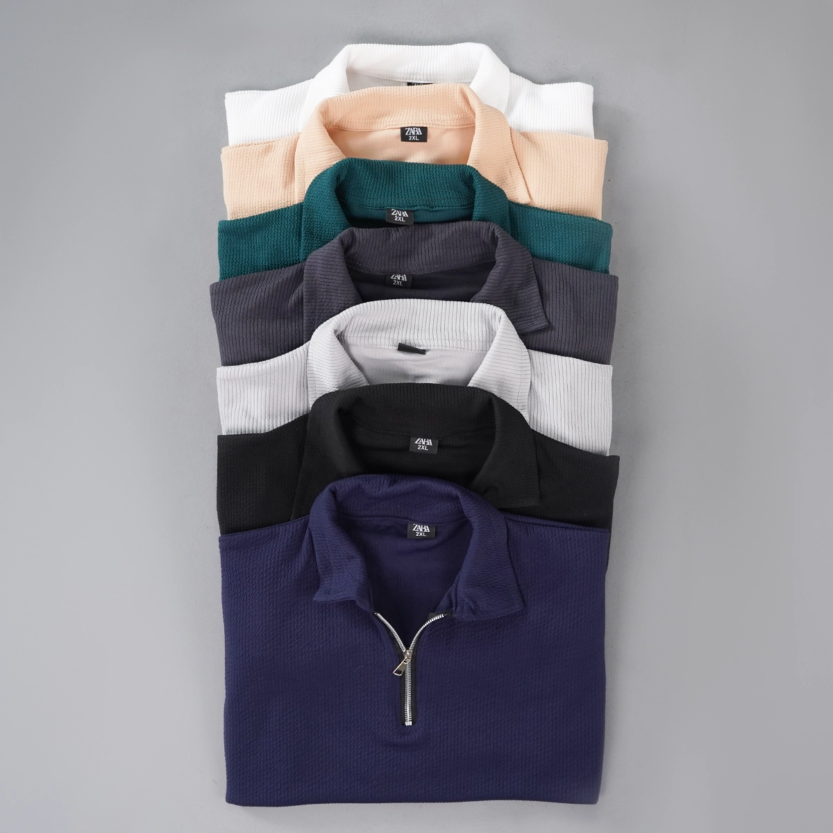 بلوز مردانه نیم زیپ آستین بلند مشکی مدل FARBOD