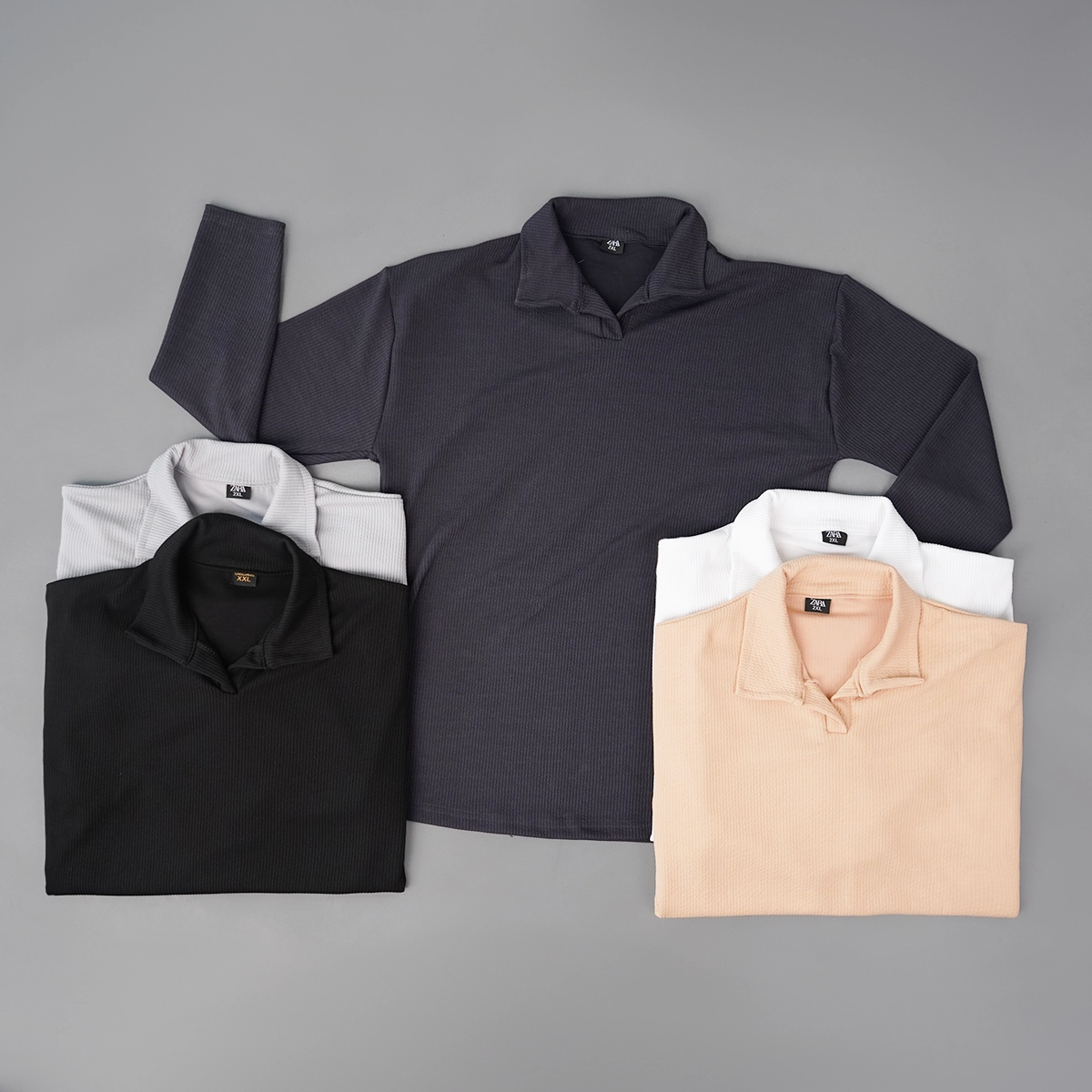 بلوز کبریتی یقه دار مردانه سفید مدل Tami