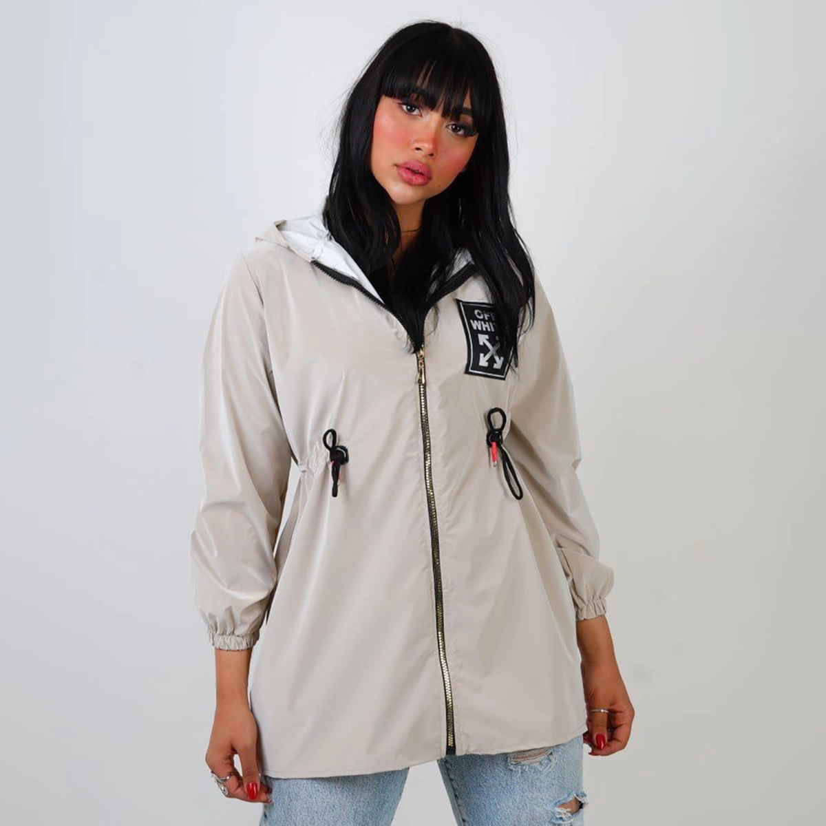 بارونی سلیکونی سفید زنانه مدل Avina