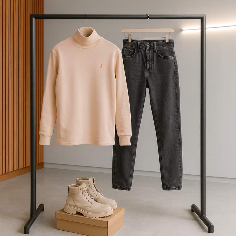 یقه اسکی مردانه کرم مدل POLO