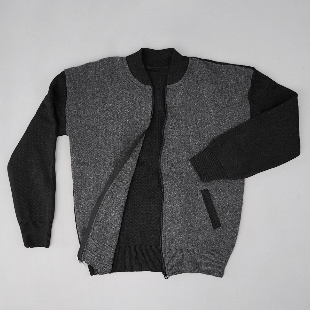 سوییشرت بافت طوسی مردانه مدل Melvi