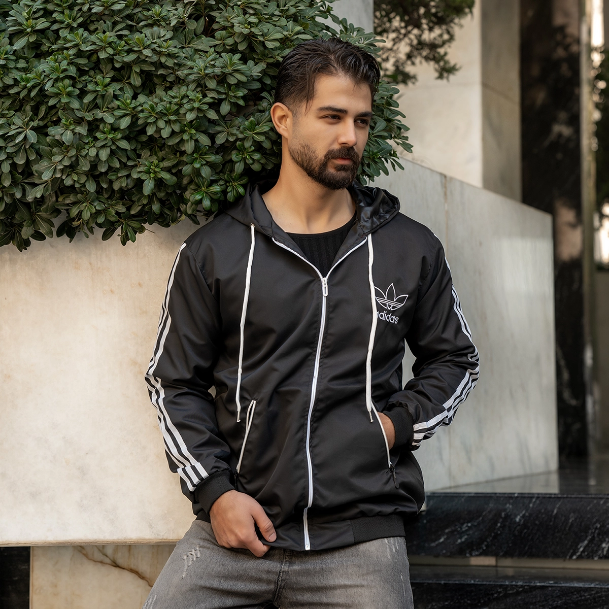 کاپشن بادی مردانه مشکی مدل P300