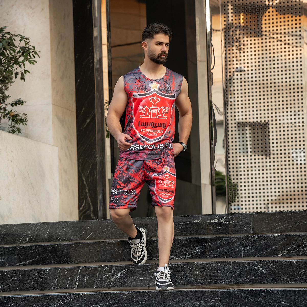 ست رکابی شلوارک پرسپولیس مردانه مدل Rambod