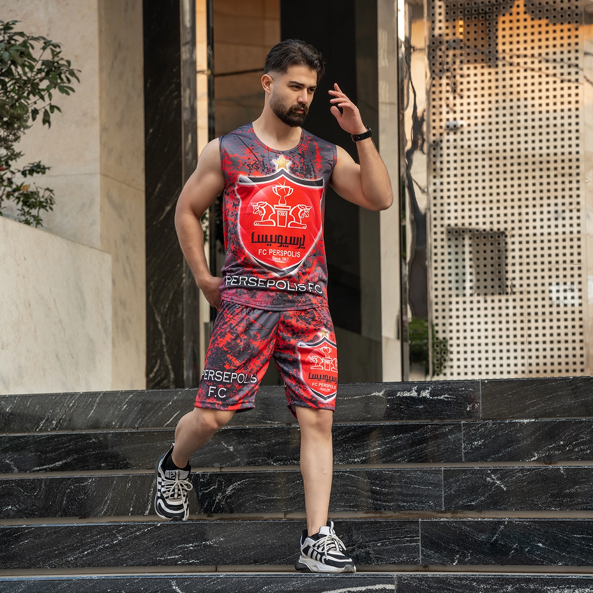 ست رکابی شلوارک پرسپولیس مردانه مدل Rambod