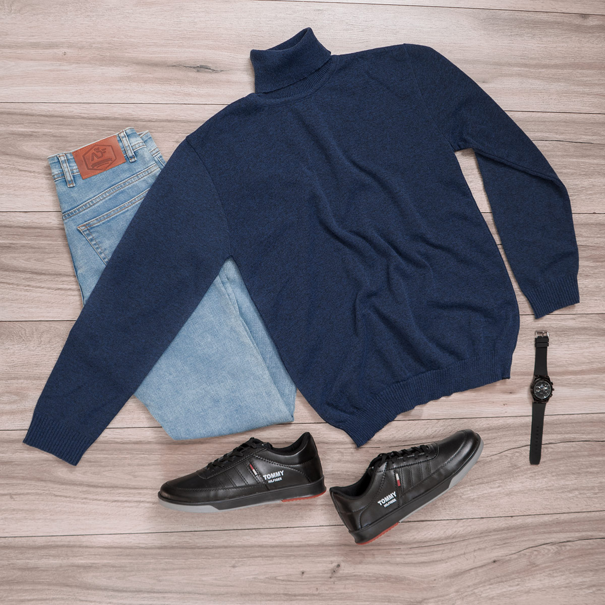 پلیوربافت مردانه یقه اسکی مدل Tosan