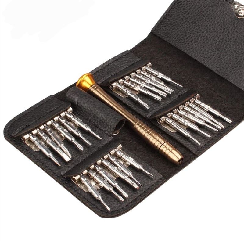 مجموعه 25 عددی پیچ گوشتی ساعتی جیبی-مشکی