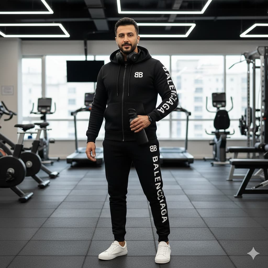 ست سوییشرت شلوار مردانه بالنسیاگا مدل Hami-مشکی