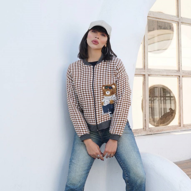 بامبر زنانه طرح تدی-قهوه ای