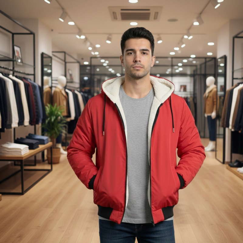 کاپشن ضدآب داخل خزتدی-قرمز