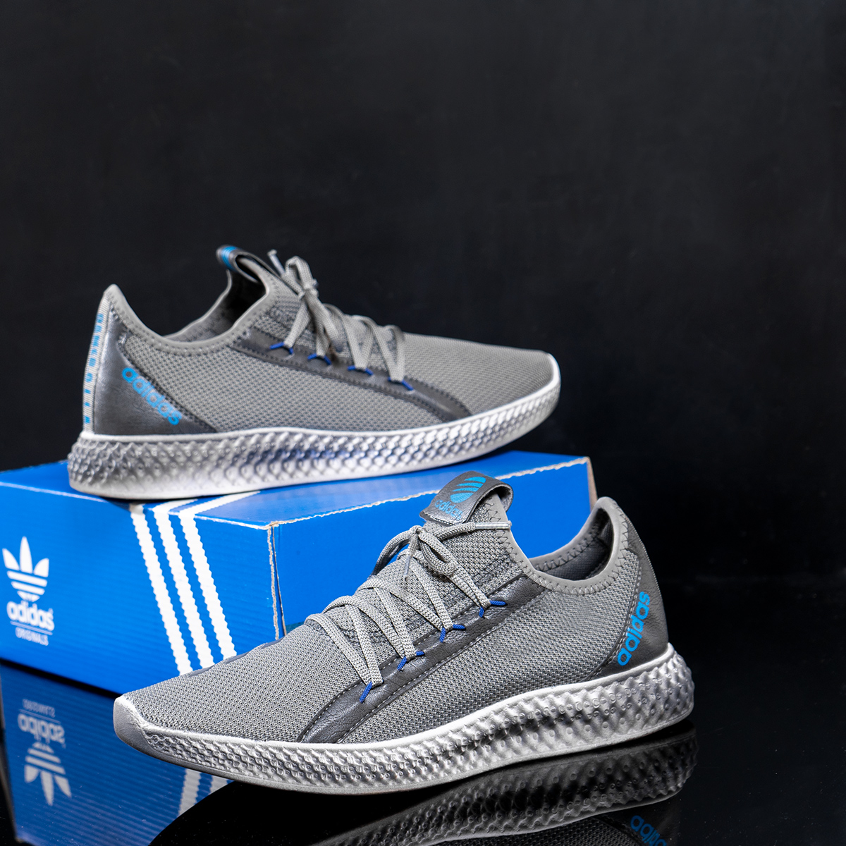 کفش ورزشی Adidas مردانه طوسی آبی مدل Barni