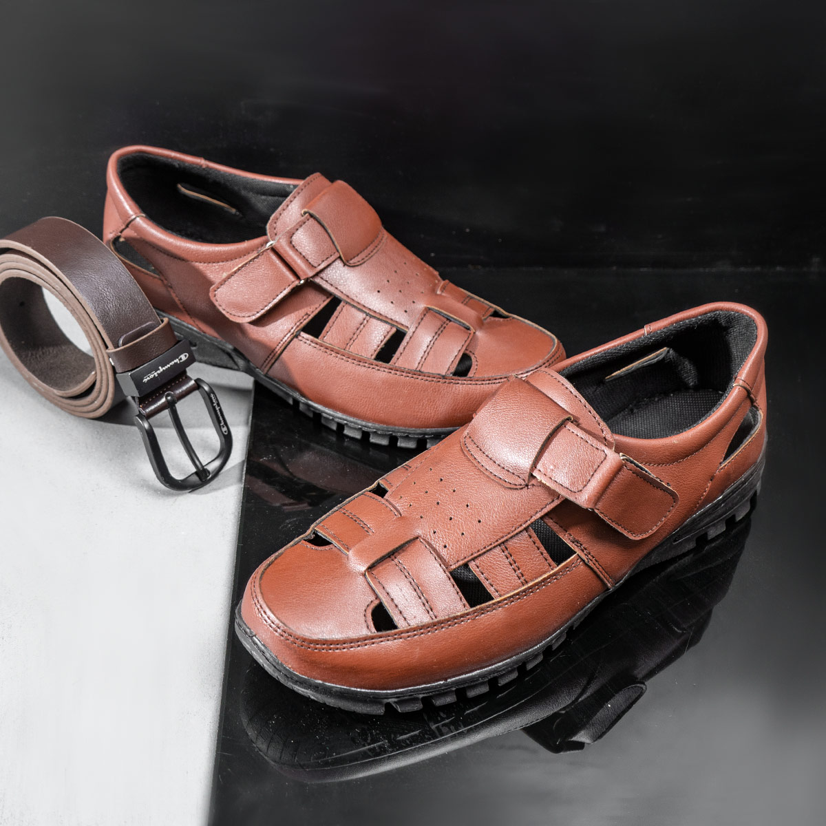 صندل تابستانه قهوه ای مردانه مدل Boros