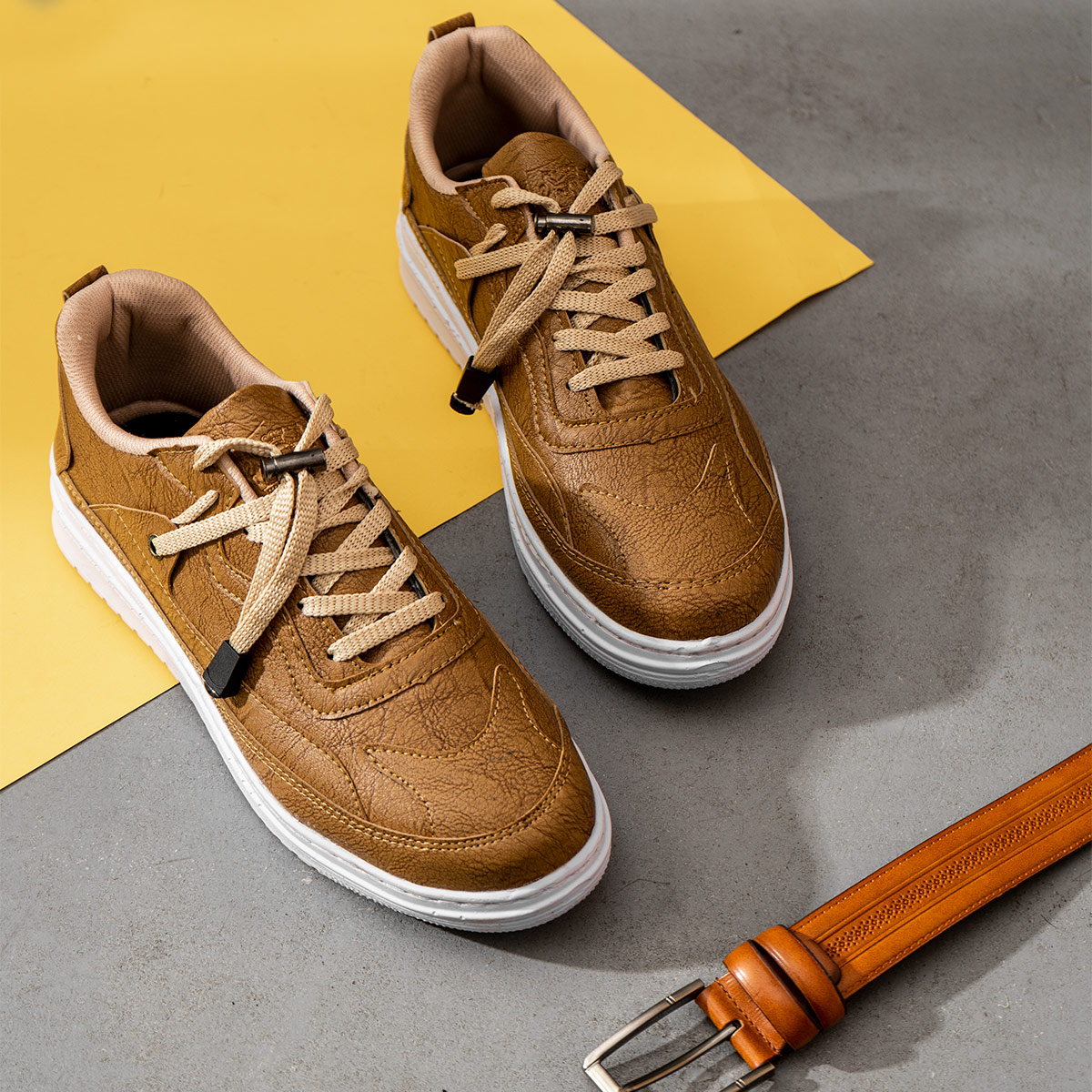 کفش سوگو مردانه خردلی مدل java