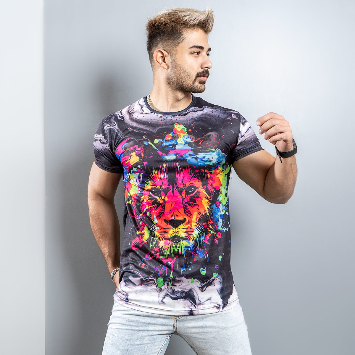 تیشرت مردانه مدل Lion