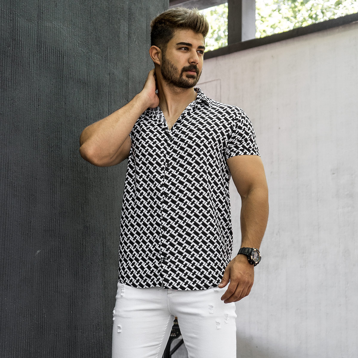 پیراهن هاوایی مردانه مدل Lorin