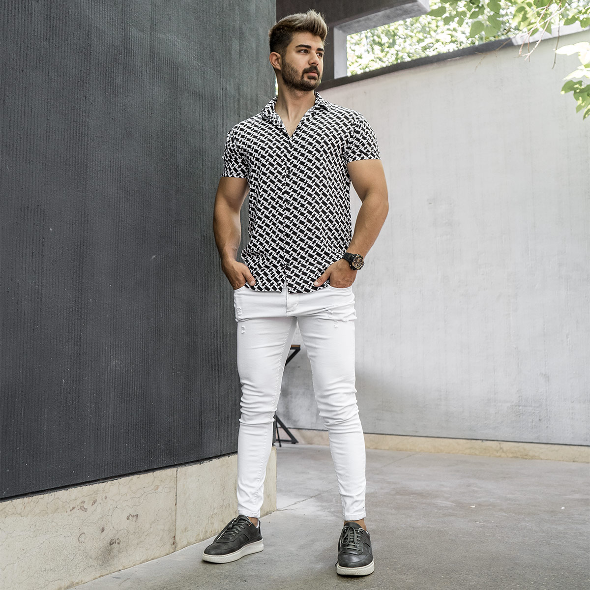 پیراهن هاوایی مردانه مدل Lorin