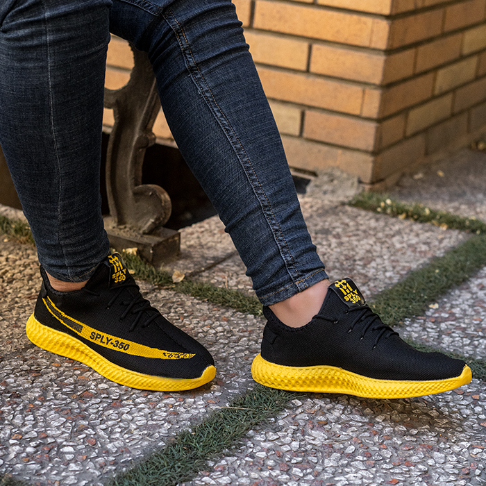 کفش ورزشی Sply-350 مردانه مشکی زرد مدلYogi