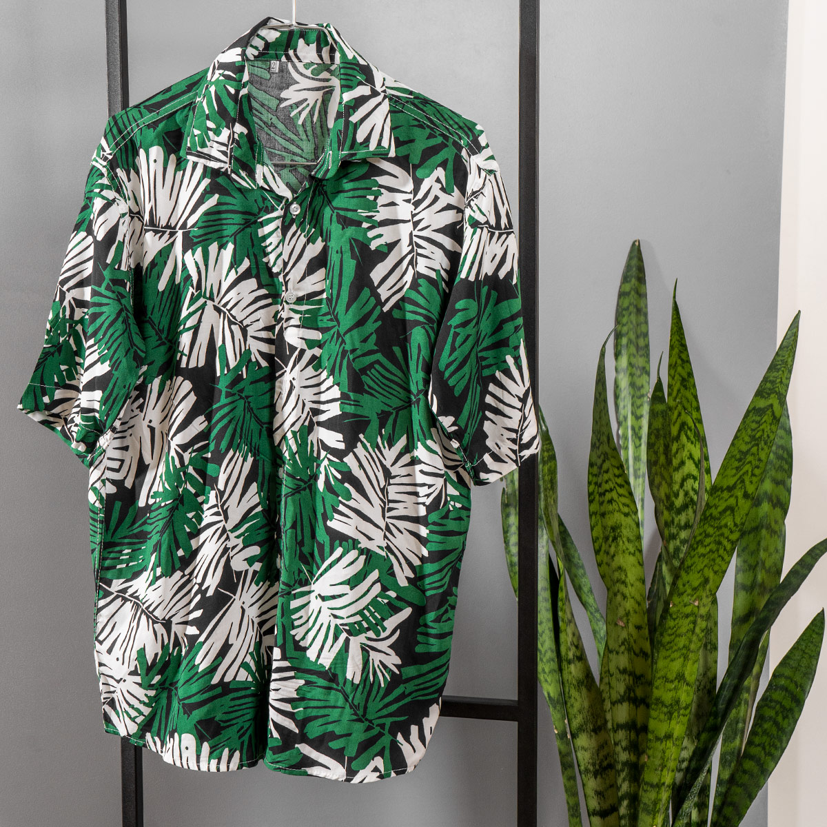 پیراهن هاوایی سبز مردانه(T) مدل Hogo