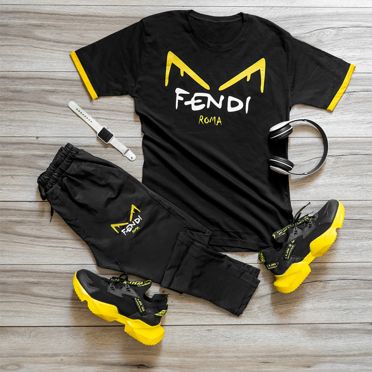 ست تیشرت شلوارFendi مردانه مدل Kiara