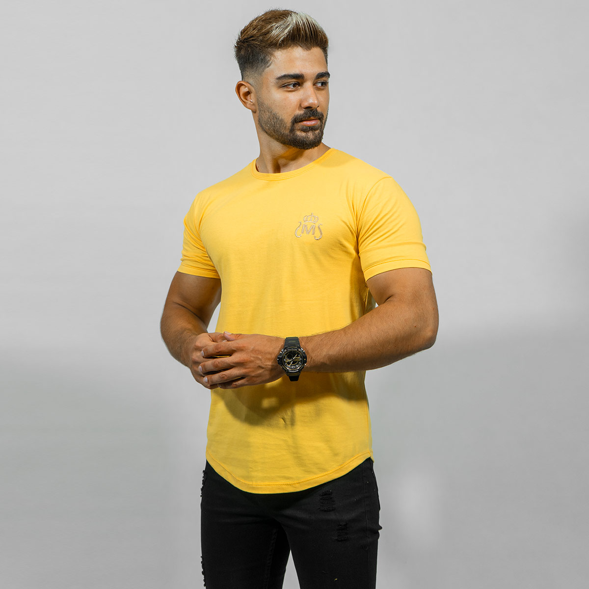 تیشرت مردانه زرد مدل Arat