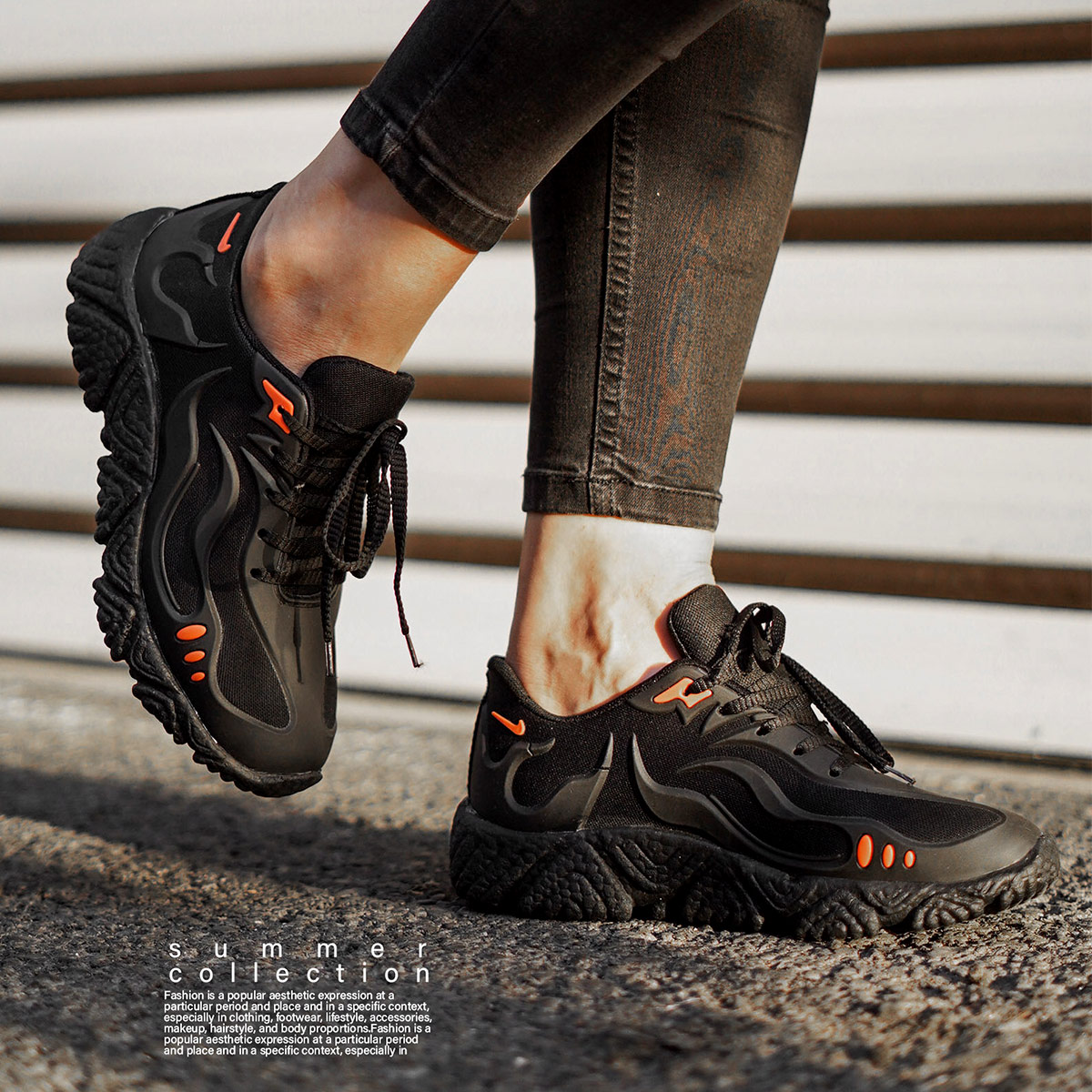 کفش ورزشی Fire زنانه مشکی مدل Neda