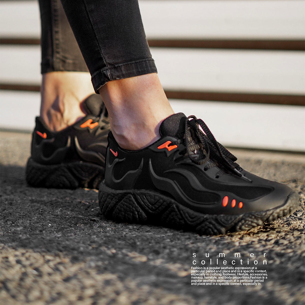 کفش ورزشی Fire زنانه مشکی مدل Neda